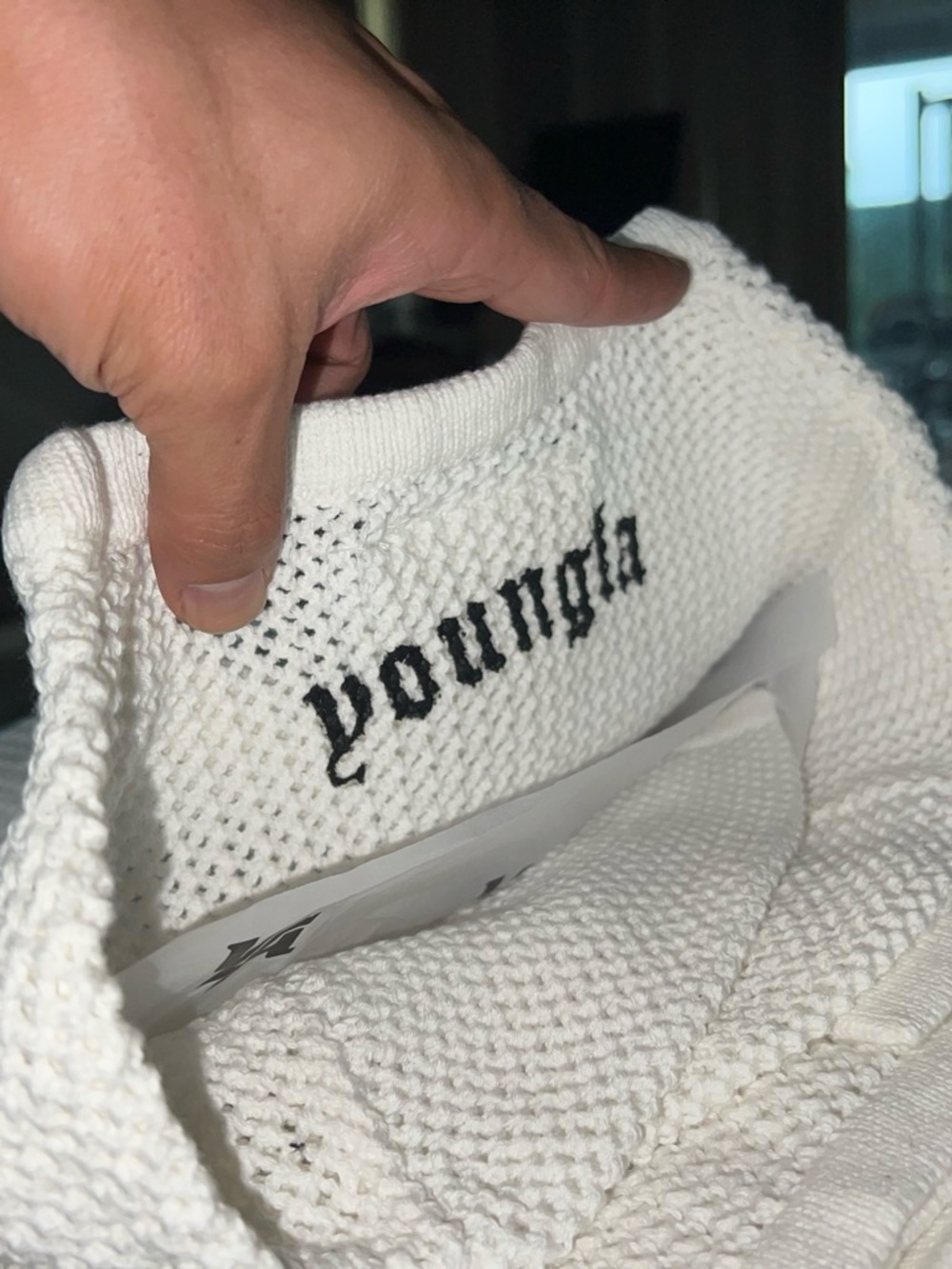 YoungLA White Knit Crewneck Sweater
